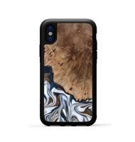 iPhone Xs Wood Phone Case - Dash (Teal & Gold, 801457)