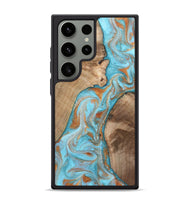Galaxy S24 Ultra Wood Phone Case - Jody (Teal & Gold, 801464)