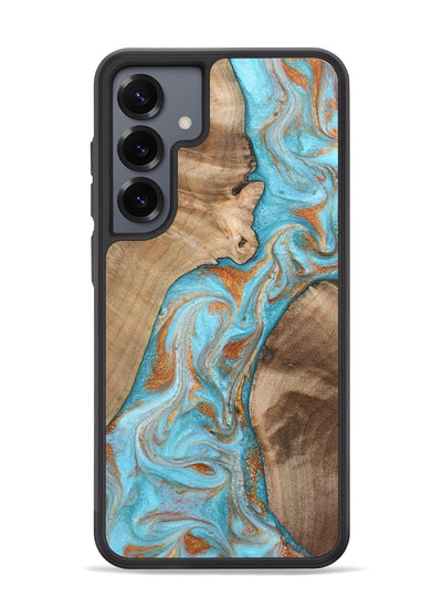 Galaxy S25 Plus Wood Phone Case - Jody (Teal & Gold, 801464)