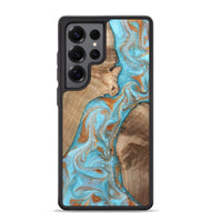 Galaxy S25 Ultra Wood Phone Case - Jody (Teal & Gold, 801464)