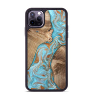 iPhone 11 Pro Max Wood Phone Case - Jody (Teal & Gold, 801464)