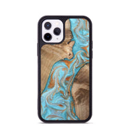 iPhone 11 Pro Wood Phone Case - Jody (Teal & Gold, 801464)