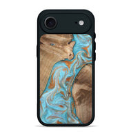 iPhone 17 Air Wood Phone Case - Jody (Teal & Gold, 801464)