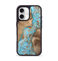 iPhone 17 Wood Phone Case - Jody (Teal & Gold, 801464)
