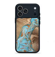 iPhone 17 Pro Max Wood Phone Case - Jody (Teal & Gold, 801464)