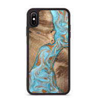 iPhone Xs Max Wood Phone Case - Jody (Teal & Gold, 801464)