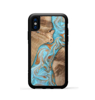 iPhone Xs Wood Phone Case - Jody (Teal & Gold, 801464)