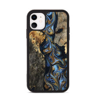 iPhone 11 Wood Phone Case - Jarrod (Teal & Gold, 801465)