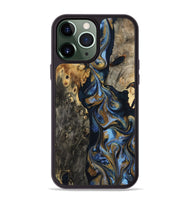 iPhone 13 Pro Max Wood Phone Case - Jarrod (Teal & Gold, 801465)