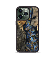 iPhone 13 Pro Wood Phone Case - Jarrod (Teal & Gold, 801465)