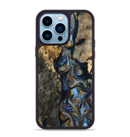 iPhone 14 Pro Max Wood Phone Case - Jarrod (Teal & Gold, 801465)