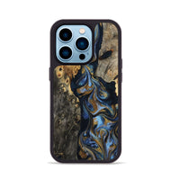 iPhone 14 Pro Wood Phone Case - Jarrod (Teal & Gold, 801465)