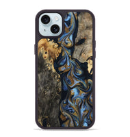 iPhone 15 Plus Wood Phone Case - Jarrod (Teal & Gold, 801465)