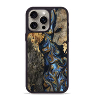 iPhone 15 Pro Max Wood Phone Case - Jarrod (Teal & Gold, 801465)