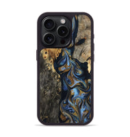 iPhone 15 Pro Wood Phone Case - Jarrod (Teal & Gold, 801465)