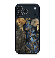 iPhone 17 Pro Max Wood Phone Case - Jarrod (Teal & Gold, 801465)