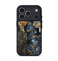 iPhone 17 Pro Wood Phone Case - Jarrod (Teal & Gold, 801465)