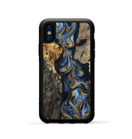 iPhone Xs Wood Phone Case - Jarrod (Teal & Gold, 801465)