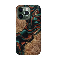 iPhone 13 Pro Wood Live Edge Phone Case - Liza (Green, 801478)