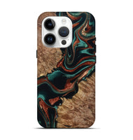 iPhone 15 Pro Wood Live Edge Phone Case - Liza (Green, 801478)