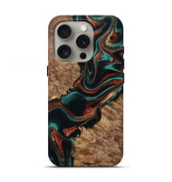 iPhone 16 Pro Wood Live Edge Phone Case - Liza (Green, 801478)