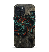 iPhone 15 Wood Live Edge Phone Case - Maya (Green, 801492)