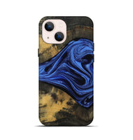 iPhone 13 mini Wood Live Edge Phone Case - Saige (Blue, 801496)