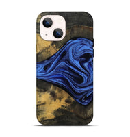 iPhone 14 Wood Live Edge Phone Case - Saige (Blue, 801496)
