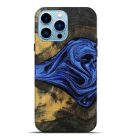 iPhone 14 Pro Max Wood Live Edge Phone Case - Saige (Blue, 801496)
