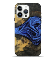 iPhone 15 Pro Max Wood Live Edge Phone Case - Saige (Blue, 801496)