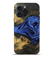 iPhone 16 Pro Max Wood Live Edge Phone Case - Saige (Blue, 801496)