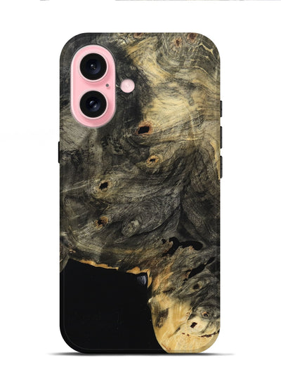 iPhone 16 Wood Live Edge Phone Case - Barbara (Wood Burl, 801505)