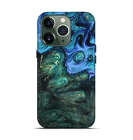 iPhone 13 Pro Wood Live Edge Phone Case - Keshia (Blue, 801507)