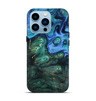 iPhone 14 Pro Wood Live Edge Phone Case - Keshia (Blue, 801507)