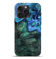 iPhone 16 Pro Max Wood Live Edge Phone Case - Keshia (Blue, 801507)
