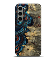 Galaxy S23 Plus Wood Live Edge Phone Case - Myron (Teal & Gold, 801512)