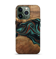 iPhone 13 Pro Wood Live Edge Phone Case - Lizeth (Green, 801514)