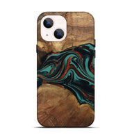 iPhone 14 Wood Live Edge Phone Case - Lizeth (Green, 801514)