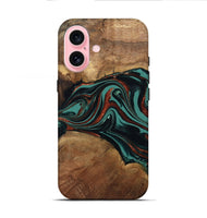 iPhone 16 Wood Live Edge Phone Case - Lizeth (Green, 801514)