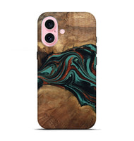 iPhone 17 Wood Live Edge Phone Case - Lizeth (Green, 801514)
