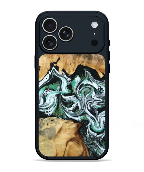 iPhone 17 Pro Max Wood Phone Case - Lorine (Green, 801536)