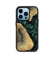 iPhone 14 Pro Wood Phone Case - Erykah (Green, 801541)