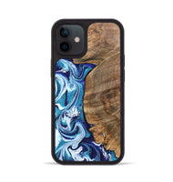 iPhone 12 Wood Phone Case - Chrissy (Blue, 801556)