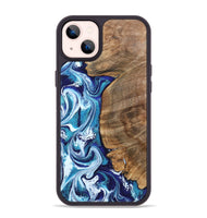 iPhone 14 Plus Wood Phone Case - Chrissy (Blue, 801556)