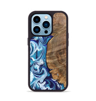 iPhone 14 Pro Wood Phone Case - Chrissy (Blue, 801556)