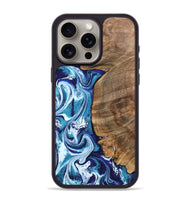 iPhone 15 Pro Max Wood Phone Case - Chrissy (Blue, 801556)