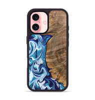 iPhone 16 Wood Phone Case - Chrissy (Blue, 801556)
