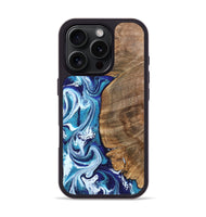 iPhone 16 Pro Wood Phone Case - Chrissy (Blue, 801556)