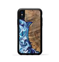 iPhone Xs Wood Phone Case - Chrissy (Blue, 801556)