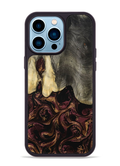 iPhone 14 Pro Max Wood Phone Case - Rosina (Purple, 801622)